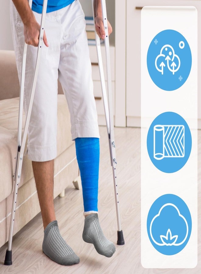 Cozypower جوارب كوزي باور الطبية ذات الوجهين، 12 زوجًا، مزودة بمقابض لمنع السقوط، جوارب يوغا وبيلاتس مانعة للانزلاق، جوارب قصيرة للجنسين (رجال، ألوان داكنة) - Image 5